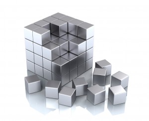 teamwork business concept - cube and blocks